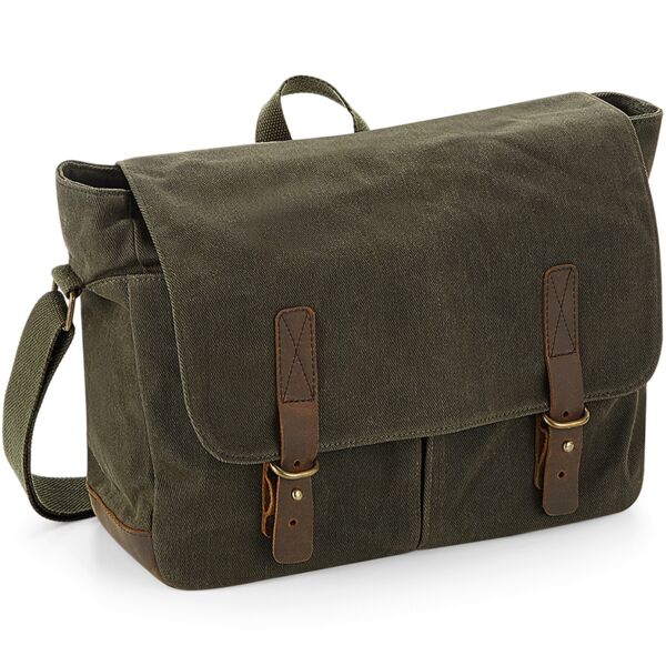Quadra Heritage Waxed Canvas Messenger Bag Thumbnail
